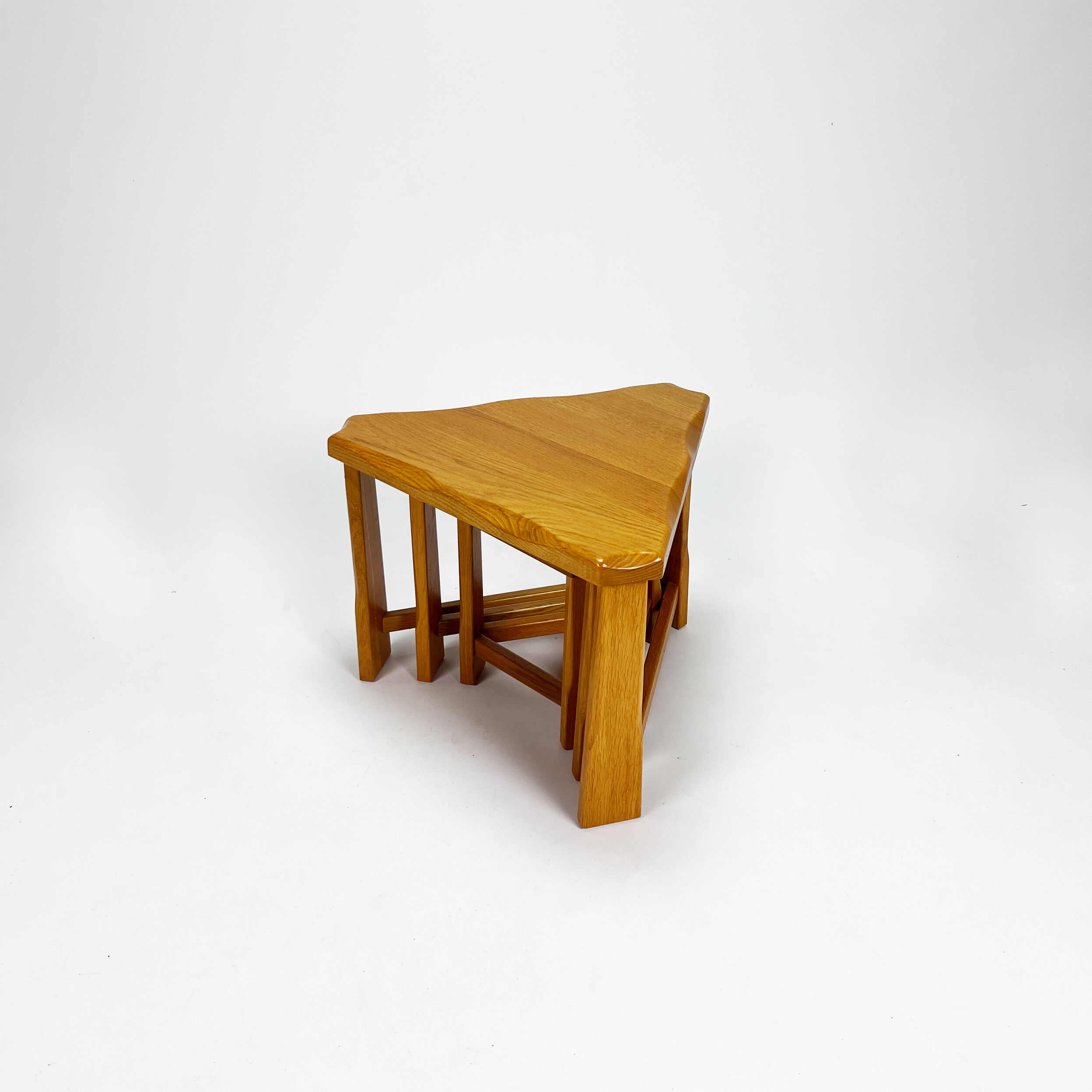 Modernist blond oak nesting tables, 1960s