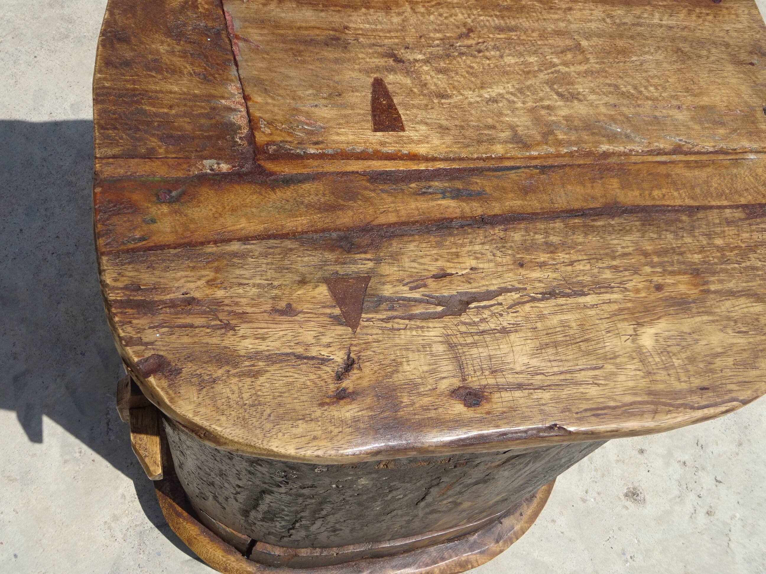 Small wooden canoe furniture, solid teak