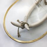 Table basse Italo Valenti en laiton et fausses défenses d'éléphant années 1970 en verre doré