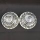 Duo of old glass candlesticks