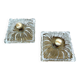 Pair large vintage architectonic wall lamps, 60s, glass