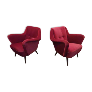 Paire de fauteuils organique