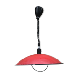 Old red metal suspension lamp from the 70s