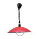 Old red metal suspension lamp from the 70s