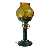 Lampe unique en verre ambré recyclé