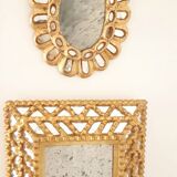 Vintage gilded mirror with glazing beads