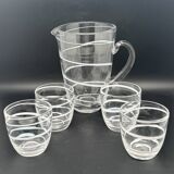 Service à boissons non alcoolisées en verre épais spiralé type Murano – 1224d4