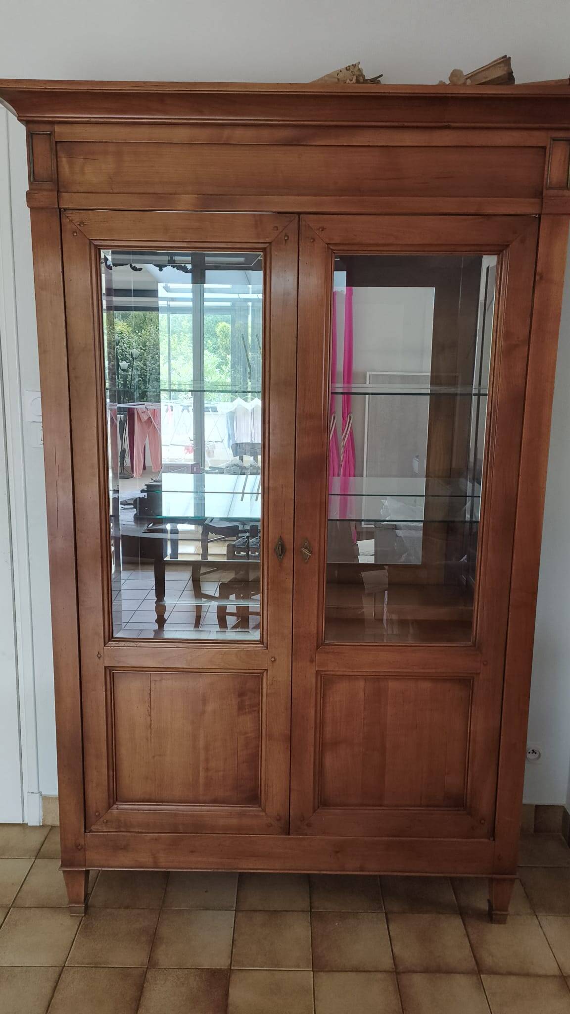 Large elegant glass cabinet