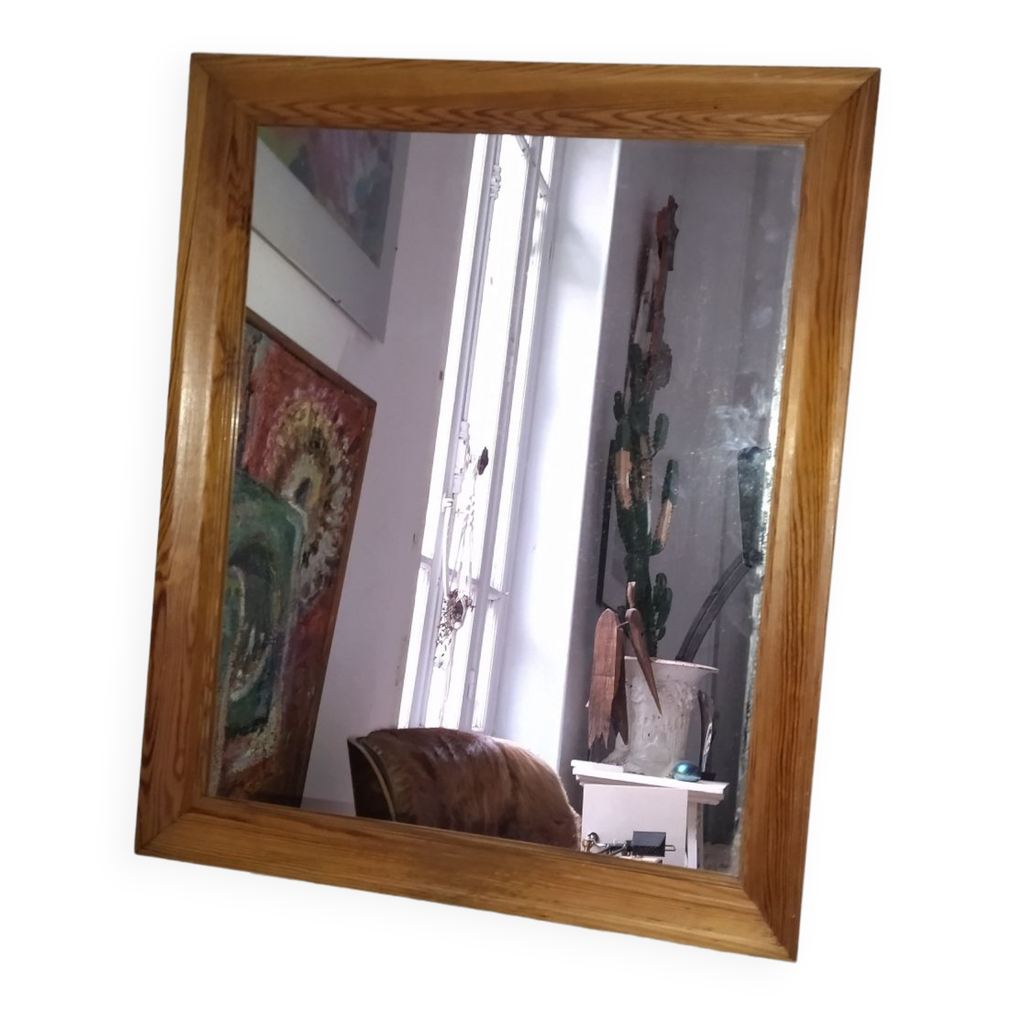 Scandinavian pine mirror Makisen Kuvastin 80s