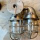 Pair of industrial marine wall lamps