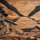 Vintage 1950s Alpine Table - Carved and Pyrographed - Chalet Atmosphere