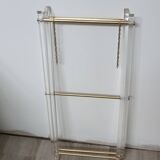 Folding side table in plexiglass and brass, 1970s.