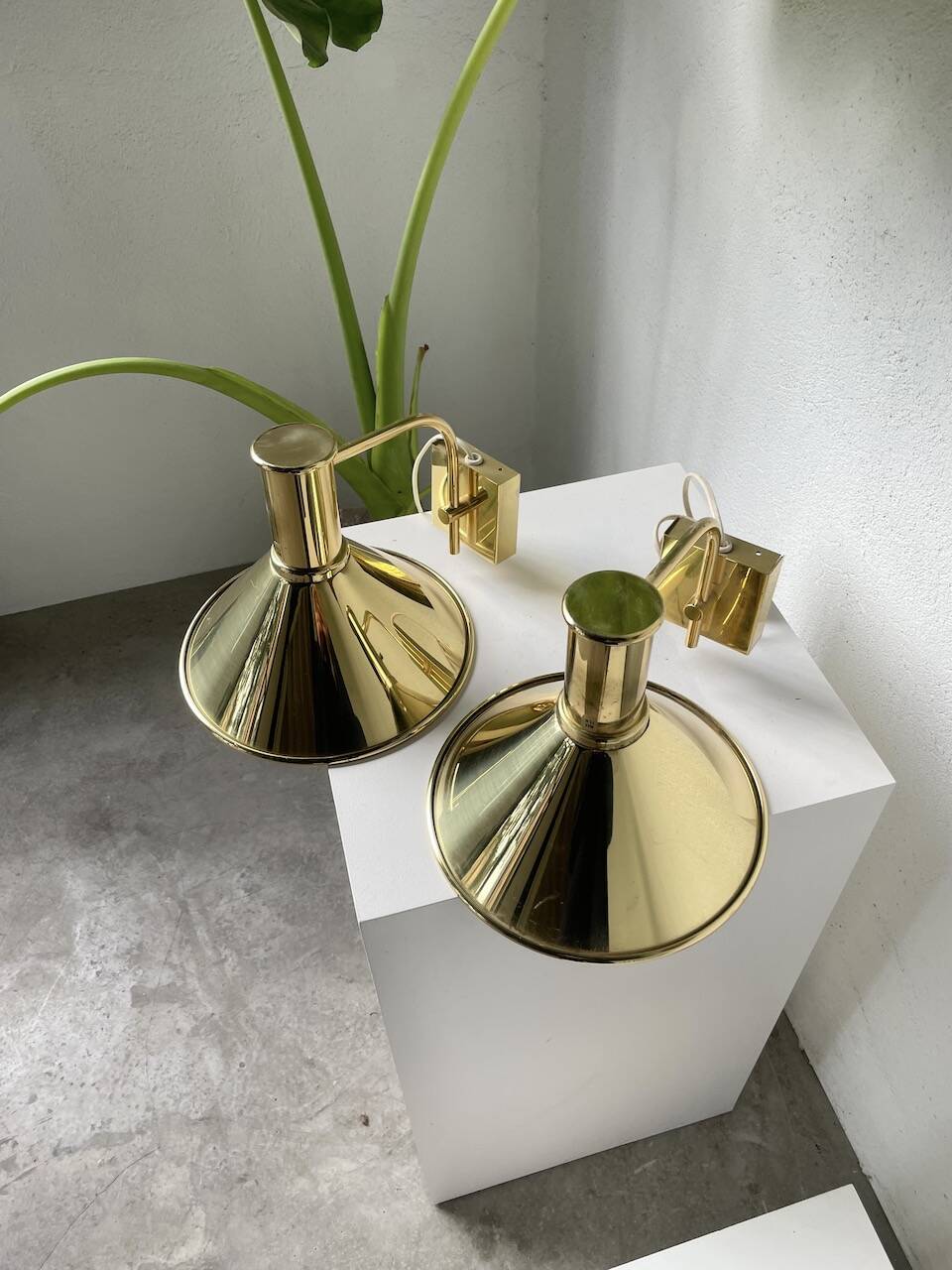 Pair of Hovik Lys brass wall lights Jonas Hidle Denmark