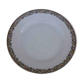 Plat rond en porcelaine U M L diam 31 cm