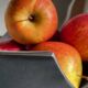 Vintage polished metal fruit bowl
