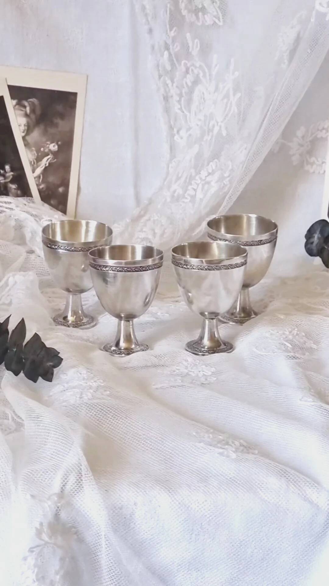 Silver-plated egg cups