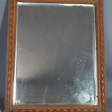 Old louis XVI style mirror carved wood, beveled ice 31x25 cm SB