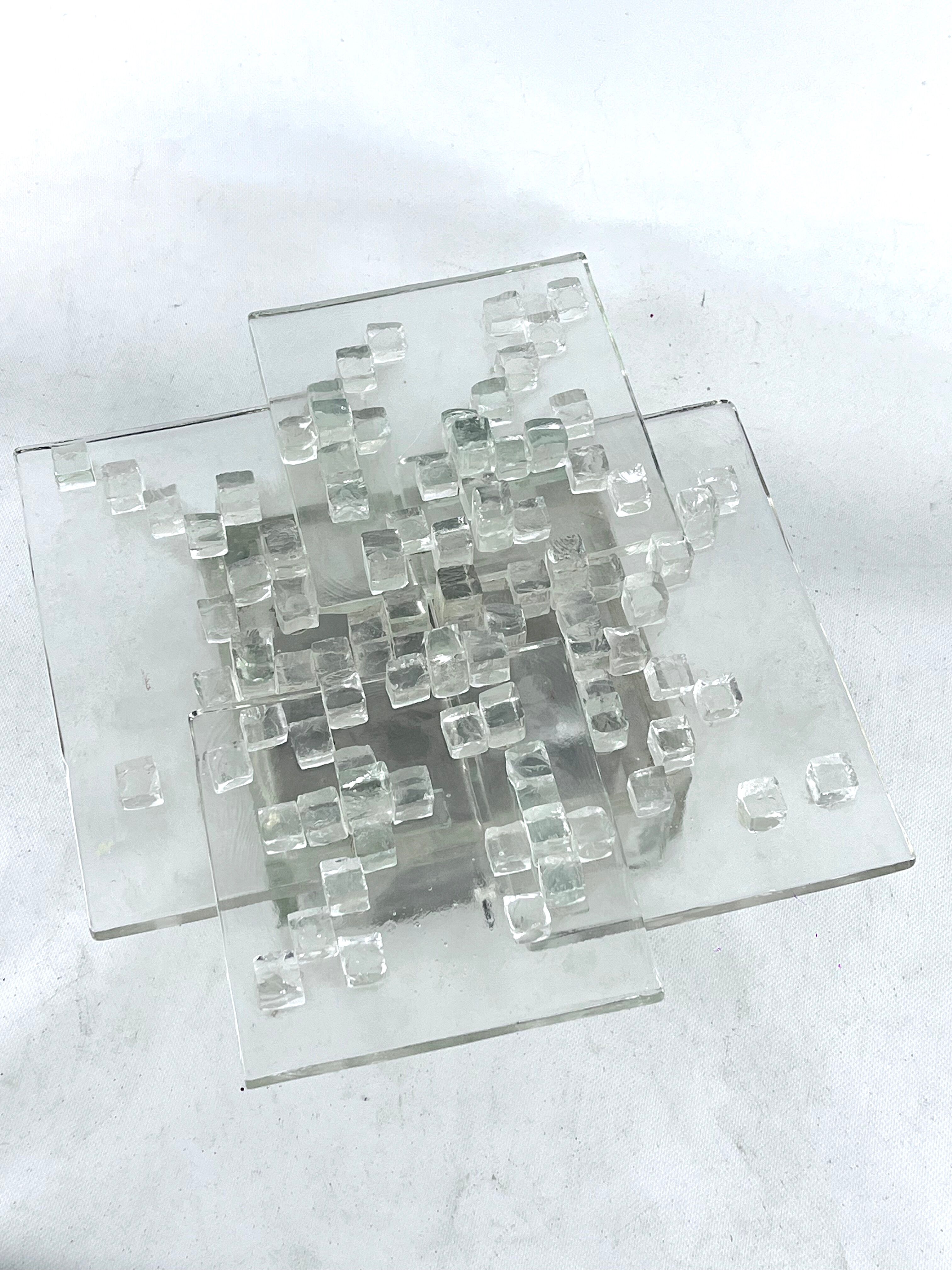 Mid-Century Clear Murano Glass wall light by Albano Poli for Poliarte. Italy 1970s