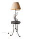 French Floor Lamp with Spiral Staircase, iron and brass, Mid-Century