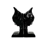 Angelo Minghetti, Art Déco black enamel Bookends, circa 1920, Signed