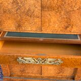 Secretary cabinet in amboine magnifying glass
