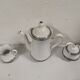 Coffee service for 6 people bavaria white and silver cup plate coffee maker milk pot sugar