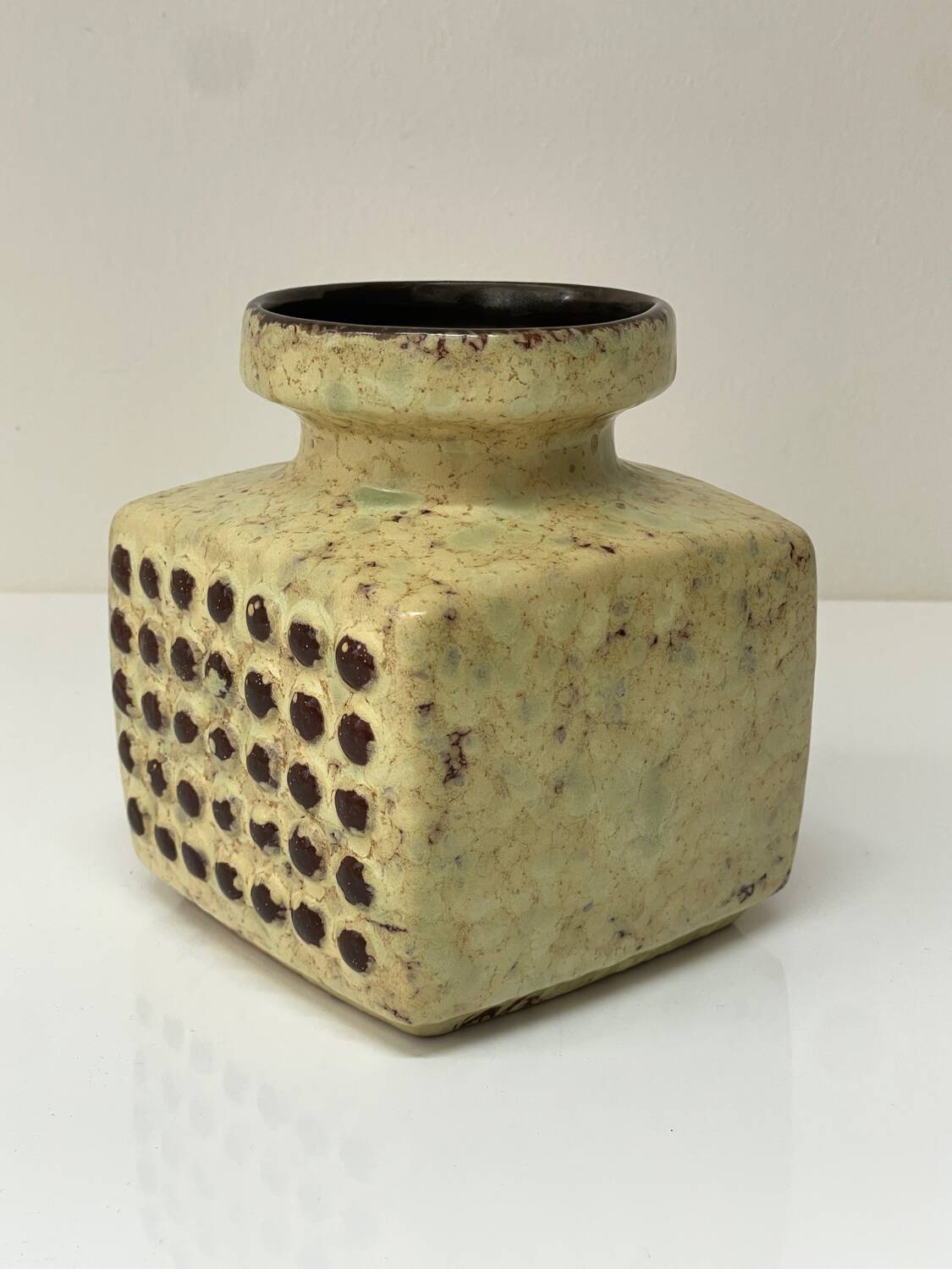 Brutalist ceramic vase VEB Haldensleben 1970s