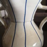 Enamelled terracotta vase pitcher with double handles - 1950s/1960s