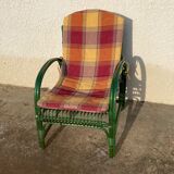 Fauteuil rotin vert
