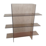 Plexiglass shelf smoked glass vintage brown