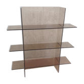 Etagère plexiglass verre fumé marron vintage