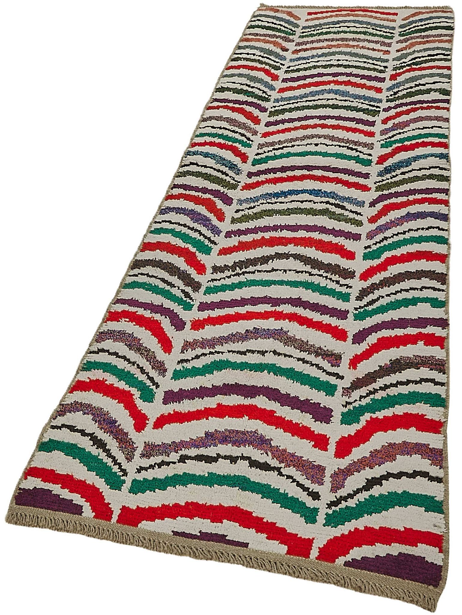 Tapis boho recyclé turc fait main 86 cm x 293 cm