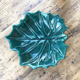Vallauris green ceramic leaf dish