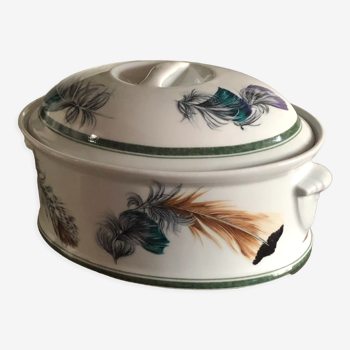 Tureen porcelain decoration feathers