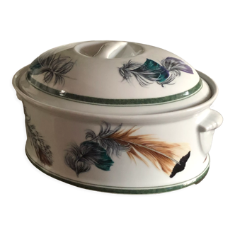 Tureen porcelain decoration feathers