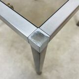 Chrome side table smoked glass 70s, end of sofa