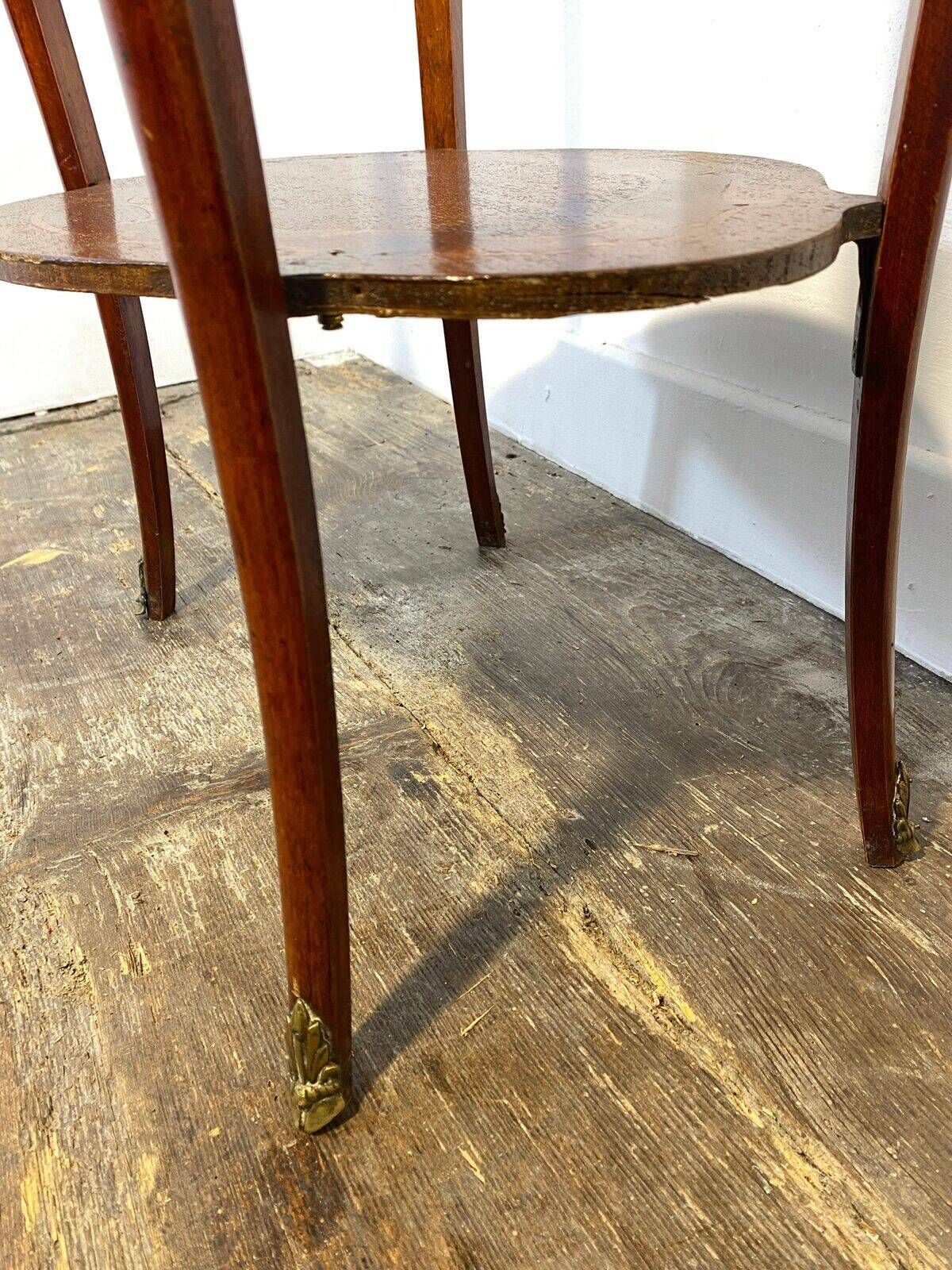 Louis XV side table in mahogany, marquetry and gilded bronze, circa 1900