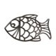Under the plate vintage silver metal fish Italy