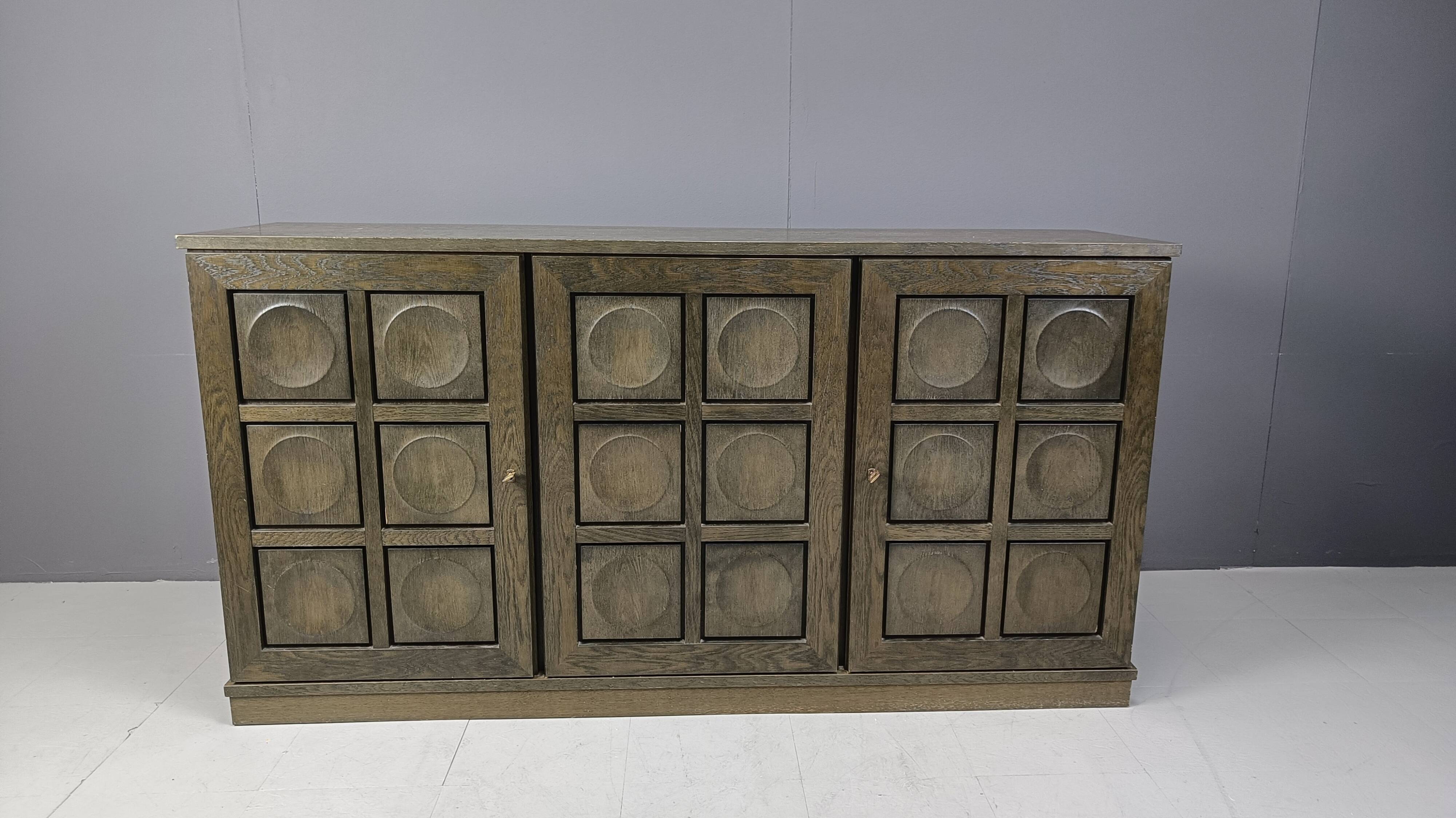 Graphical brutalist credenza, 1970s