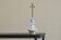 French chinoiserie table lamp in porcelain and brass, 1940s