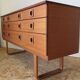 70 's teak long chest of drawers 9 drawers Shreiber