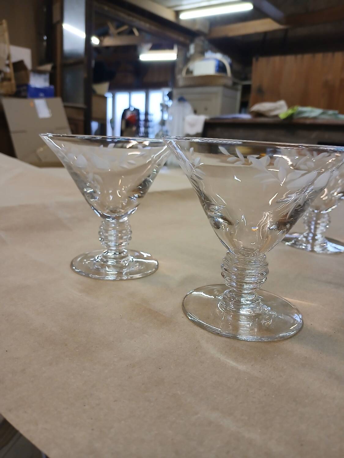 4 coupes à champagne anciens