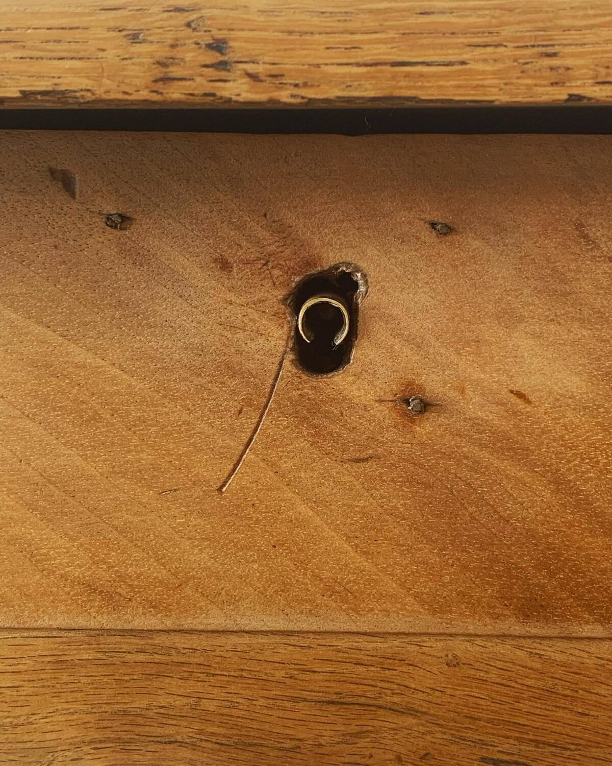 Old restored wooden desk