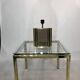 Lampe de table miroir en laiton années 1970 Vintage Hollywood Regency