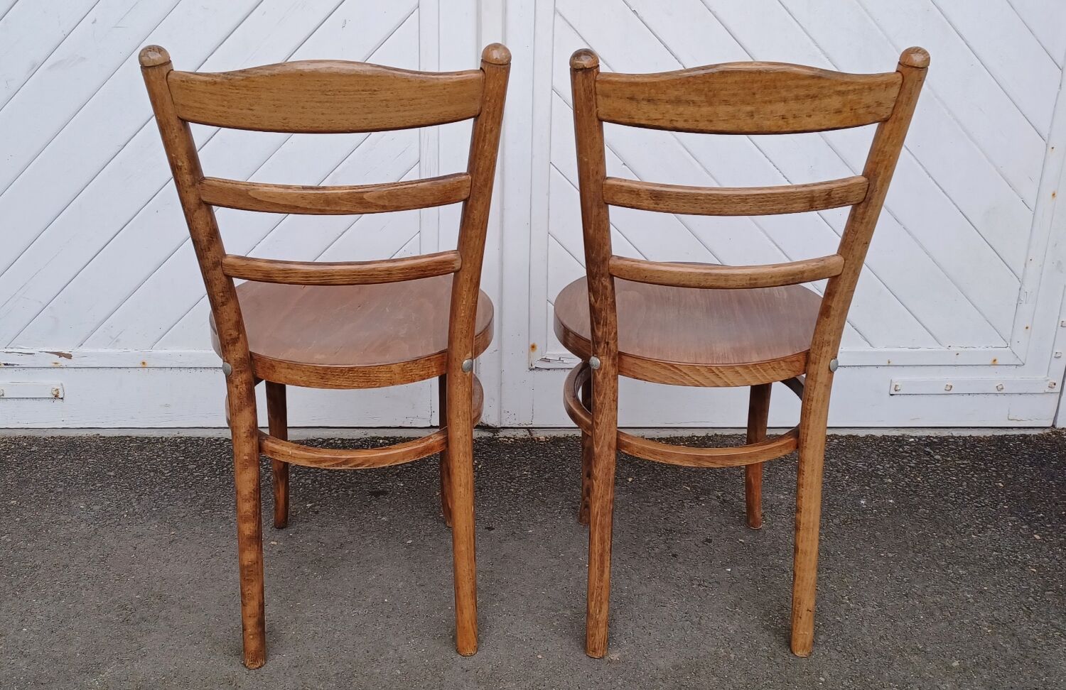 Pair of Baumann bistro chairs