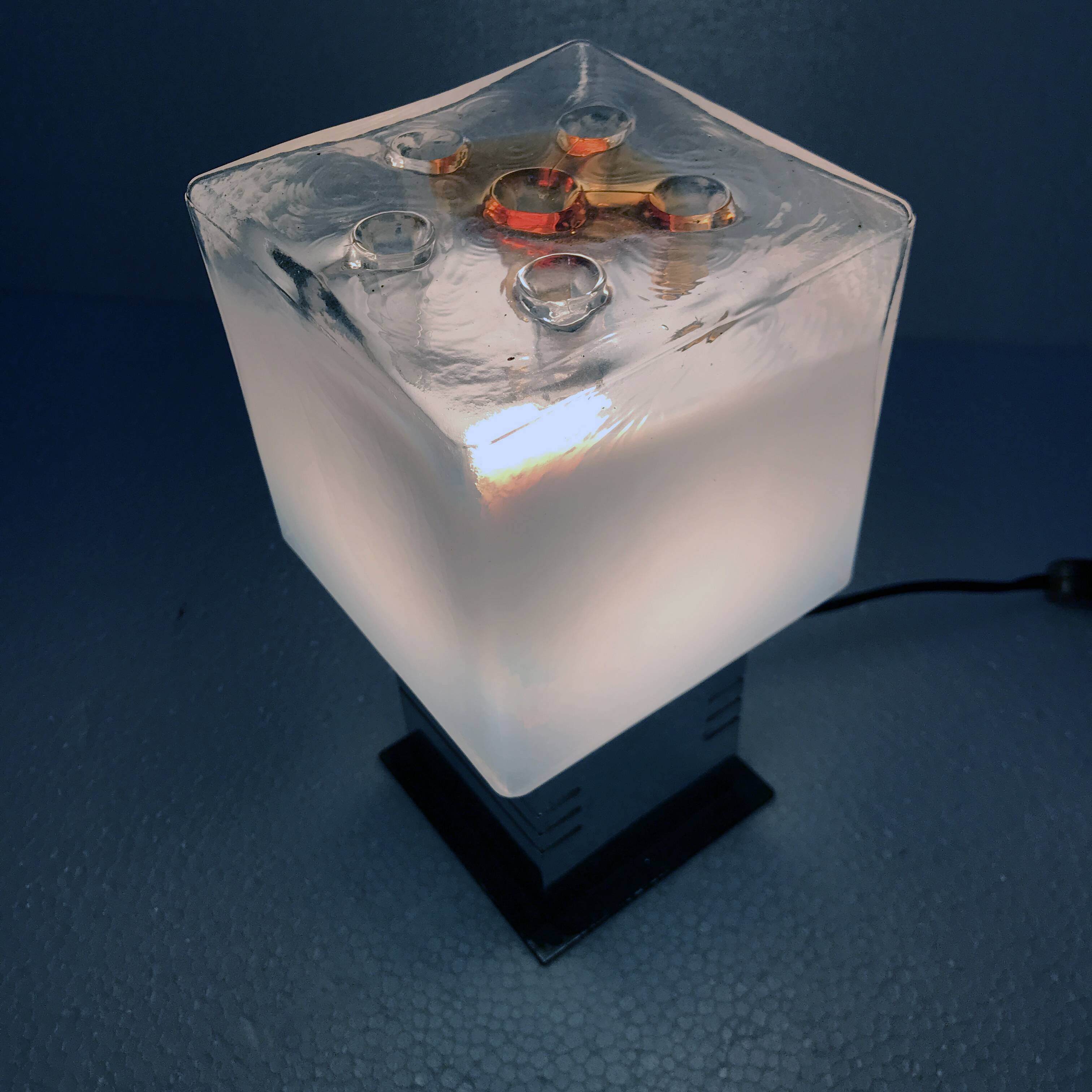 Vintage Bedside Lamp • Cubic • Gaetano Sciolari • 1969