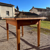 Solid wood table with side drawers