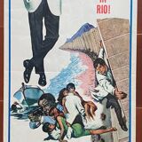 Affiche originale cinéma "L'Homme de Rio" Jean-Paul Belmondo 36x92cm 1964