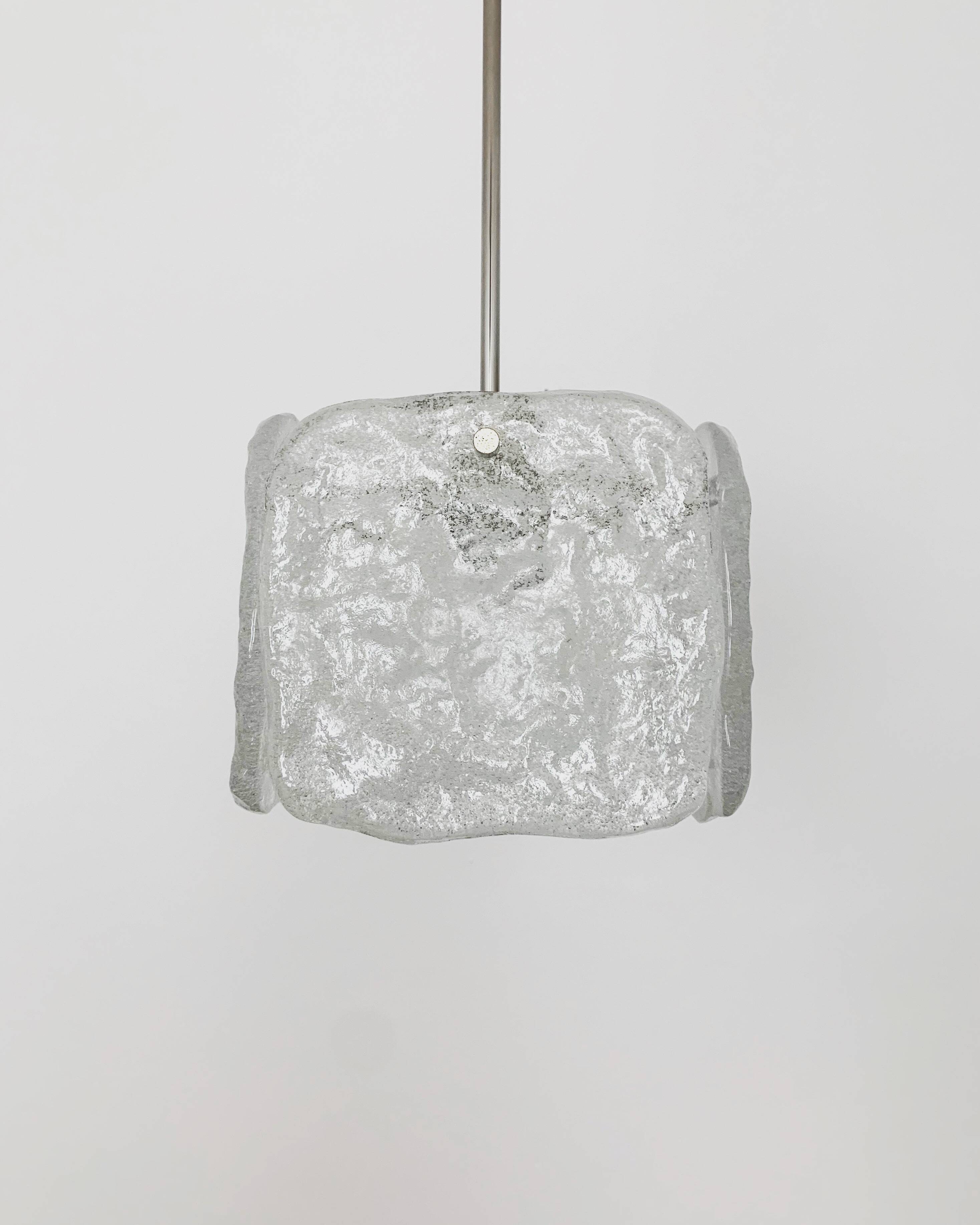 Austrian Ice Glass Chandelier by J.T. Kalmar