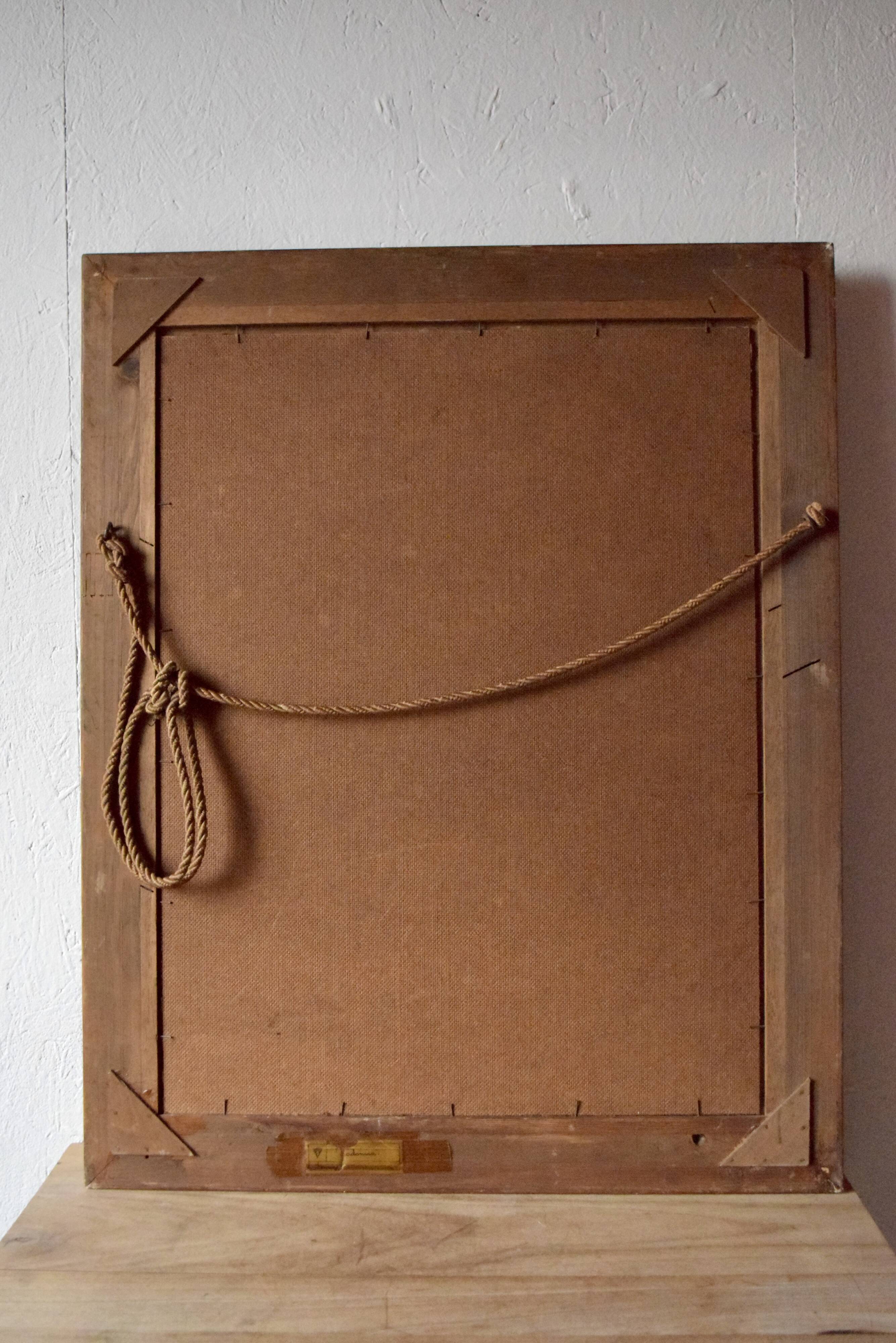 Old large wall frame in gilded carved wood